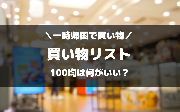 一時帰国の買い物【日用品】