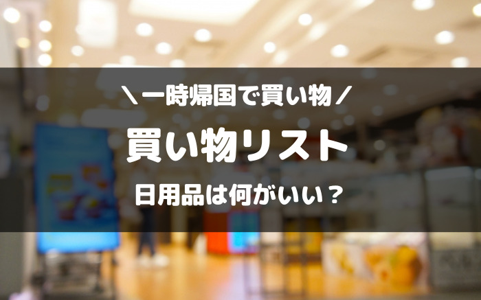 一時帰国の買い物【日用品】