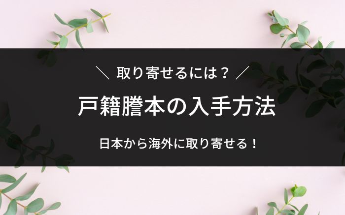 戸籍謄本の取り寄せ方