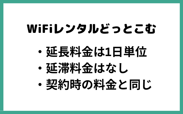 WiFiレンタルどっとこむ　延長料金